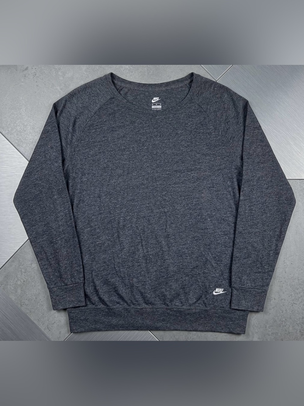 Nike Sportswear Women's Lightweight Tri-Blend Sweatshirt Charcoal Grey XL